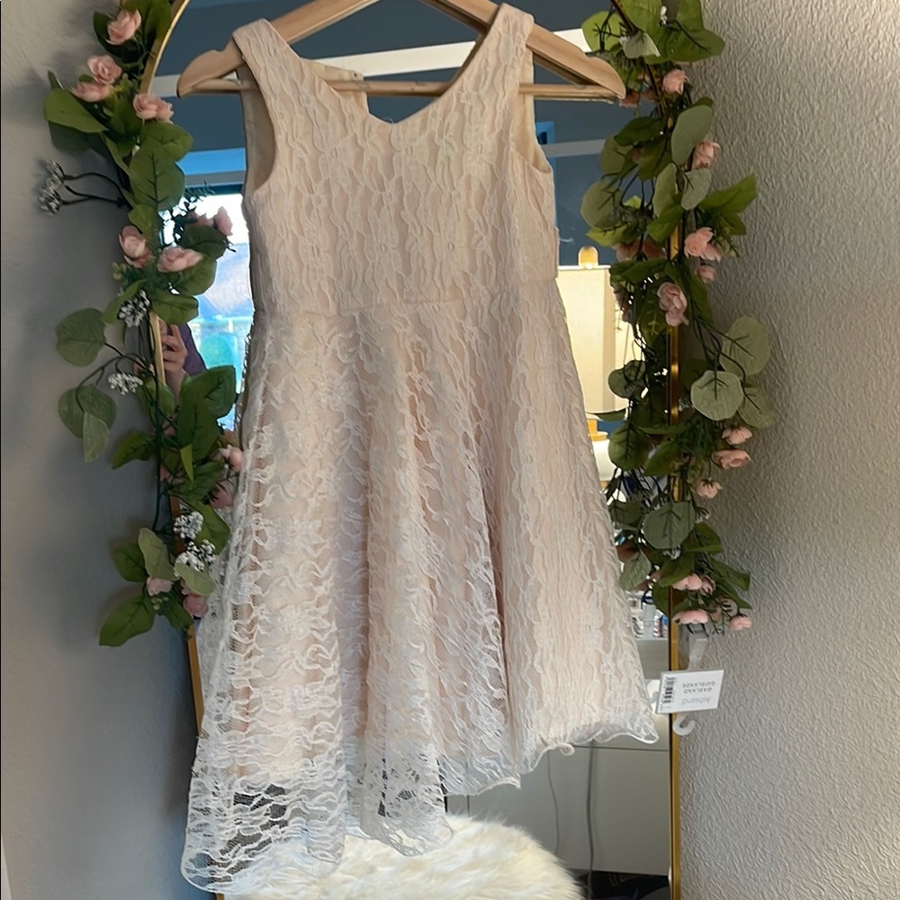 Cream Asymmetrical Sleeveless V-Neck Dress for Weddings